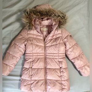 NWOT - Michael Kors Kids Pink Puffer Hoodie Jacket Sz 10/12